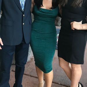Emerald Cowl Neck Dress